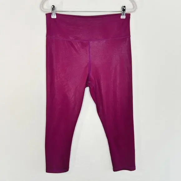 Zyia Active Metallic LNT Lipgloss Light n Tight Hi-Rise Capri Leggings 14 or 16 - Picture 3 of 12